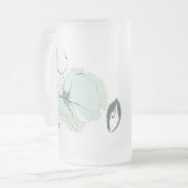 Abstracte bloemenbruiloft souvenir matglas bierpul (Voorkant links)