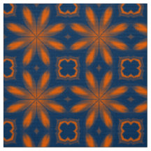 Abstracte bloemencaleidoscoop donkerblauw sinaasap