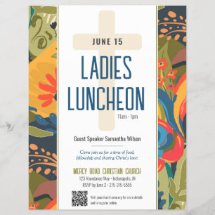 Abstracte Bloemendames Kerk Lunch Flyer