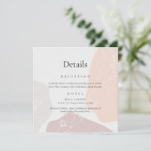 Abstracte bloemendetails bruiloft kaart (Staand voorkant)