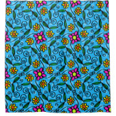 Abstracte bloemendoek gordijn (Voorkant)