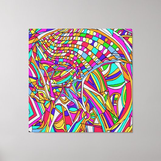 Abstracte bloemendoekkunst canvas afdruk (Voorkant)