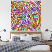 Abstracte bloemendoekkunst canvas afdruk (Insitu (Slaapkamer))