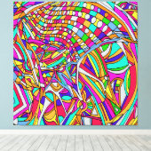 Abstracte bloemendoekkunst canvas afdruk (Insitu (Houten vloer))