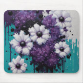 Abstracte bloemendruppels muismat (Voorkant)