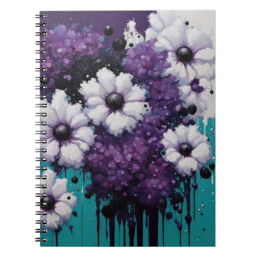 Abstracte bloemendruppels notitieboek (Voorkant)
