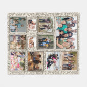  Abstracte Bloemenfamilie 11 Fotocollage Fleece Deken (Voorkant (Horizontaal))