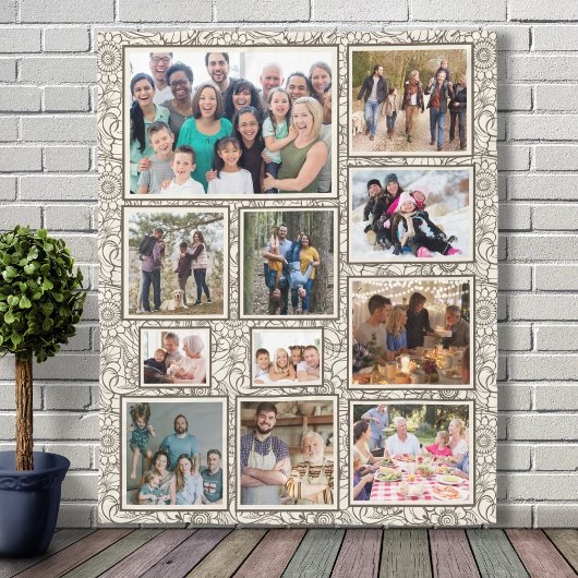  Abstracte Bloemenfamilie 11 Fotocollage Fleece Deken