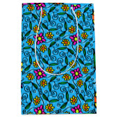 Abstracte bloemengeschenkzak medium cadeauzakje (Voorkant)