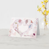 Abstracte bloemenhart Happy moederdag kaart (Gele Bloem)