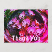 Abstracte bloemenkaart met roze margrieten bedankt briefkaart (Voorkant)