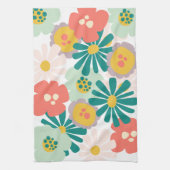 abstracte bloemenkeukenhanddoek theedoek (Verticaal)