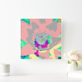 Abstracte bloemenkok vierkante klok (Huis)