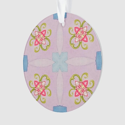 Abstracte Bloemenkruis Acryl Ornament (voorkant)