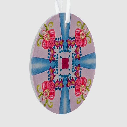 Abstracte Bloemenkruis Acryl Ornament (voorkant)