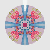 Abstracte Bloemenkruis Acryl Ornament (achterkant)