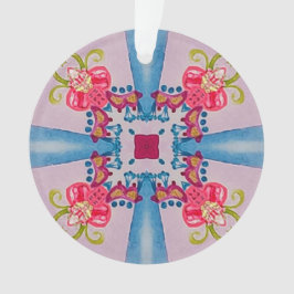 Abstracte Bloemenkruis Acryl Ornament