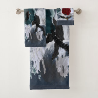 Abstracte bloemenkunst bad handdoek