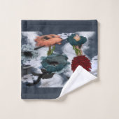 Abstracte bloemenkunst bad handdoek (Wasdoekje)