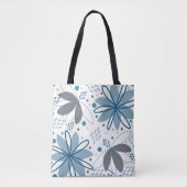 Abstracte bloemenkunst boodschappentas tote bag (Voorkant)