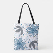 Abstracte bloemenkunst boodschappentas tote bag (Achterkant)