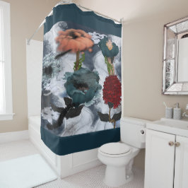 Abstracte bloemenkunst douchegordijn