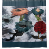 Abstracte bloemenkunst douchegordijn (Voorkant)