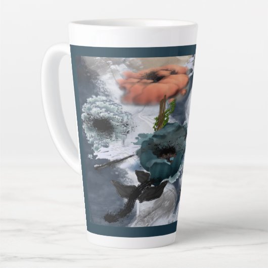 Abstracte bloemenkunst latte mok (Linkerhoek)