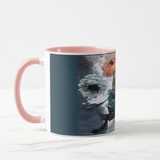 Abstracte bloemenkunst mok (Links)