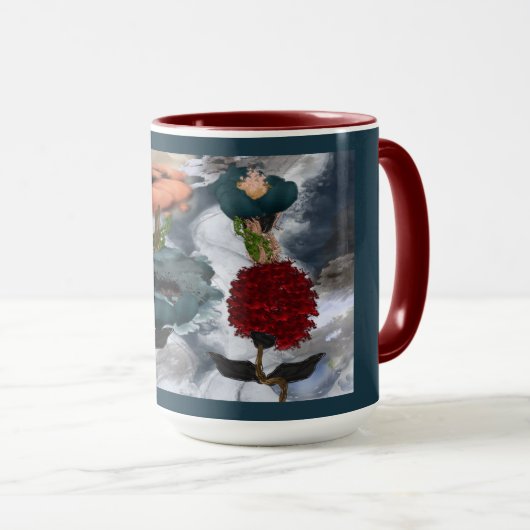 Abstracte bloemenkunst mok (Voorkant rechts)