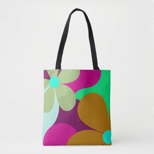 Abstracte Bloemenkunst Schoudertas Tote Bag (Voorkant)