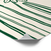 Abstracte Bloemenlijn Art Green Trendy Botanical Poster (Hoek)