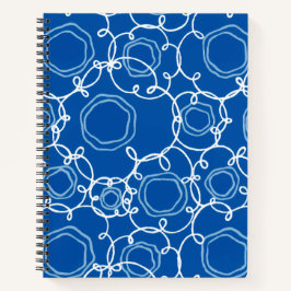 ABSTRACTE BLOEMENMATRIX IN KONINGSBLAUW NOTITIEBOEK