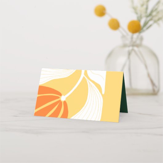 Abstracte bloemenmix & match bruiloft plaatskaartje (Achterkant)