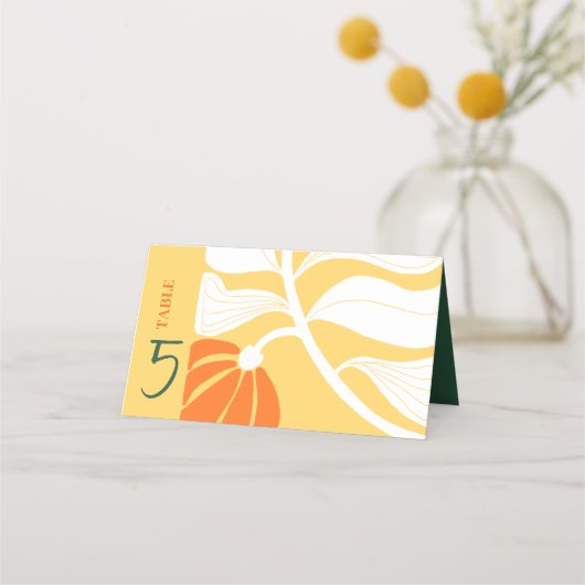 Abstracte bloemenmix & match bruiloft plaatskaartje (Voorkant)