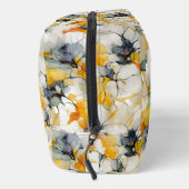 Abstracte bloemenneutrale aardetinten Naam Monogra Toilettasje (Rechts)