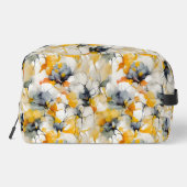 Abstracte bloemenneutrale aardetinten Naam Monogra Toilettasje (Achterkant)