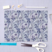 Abstracte Bloemenpatroon Indigo Paarse Iris Tissuepapier (Craft)