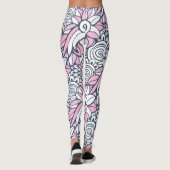 Abstracte bloemenpatroon leggings (Achterkant)