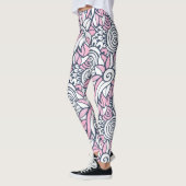 Abstracte bloemenpatroon leggings (Links)