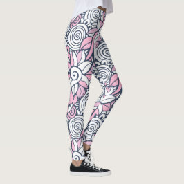 Abstracte bloemenpatroon leggings