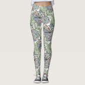 Abstracte bloemenpatroon leggings (Voorkant)