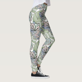Abstracte bloemenpatroon leggings