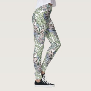Abstracte bloemenpatroon leggings