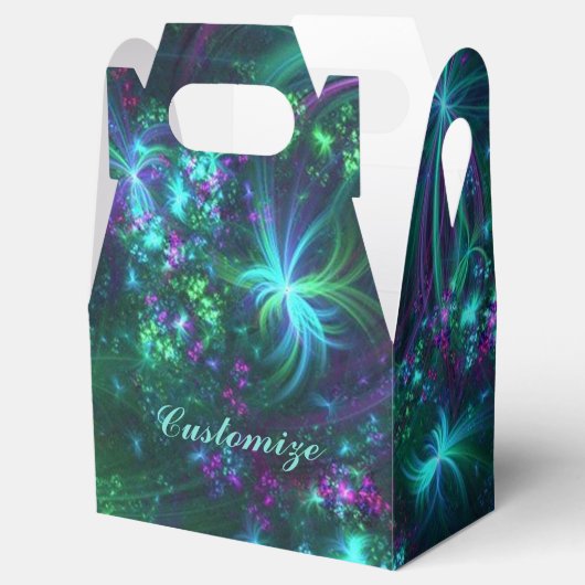 Abstracte bloemenpatroongevel Favor Box Bedankdoosjes (Geopend)