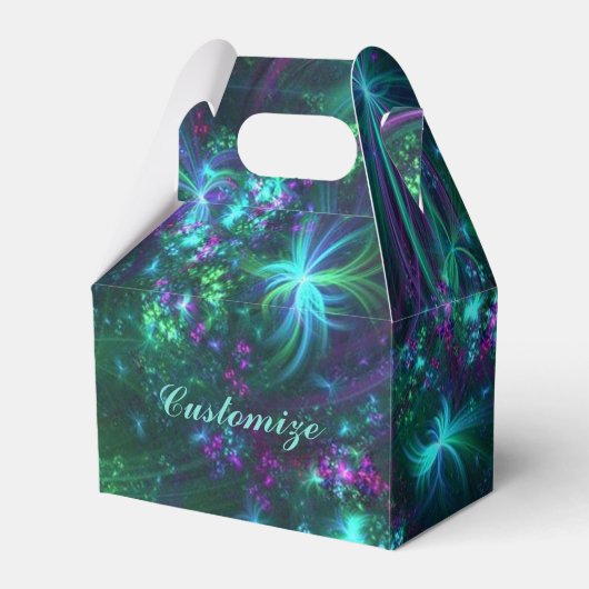 Abstracte bloemenpatroongevel Favor Box Bedankdoosjes (Voorkant Zijde)