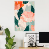 Abstracte bloemenpatroonillustratie poster (Thuiskantoor)