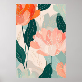 Abstracte bloemenpatroonillustratie poster