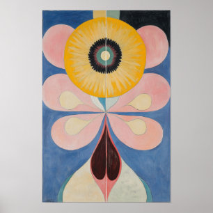 Abstracte bloemenprint - Pastels - Geometrisch Poster