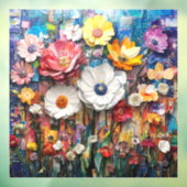 Abstracte bloemenraamkleuring raamsticker (Vel 3)